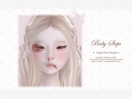 Second Life Marketplace - Baby Steps - Angelic Face Wounds [Evo X]
